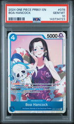 Graded 2024 One Piece Boa Hancock #078 PRB01 Trading Card Game PSA 10 Gem Mint (ONLINE ORDER ONLY)