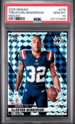 Graded 2025 Panini Mosaic TreVeyon Henderson #278 Mosaic Rookie RC Football Card PSA 10 Gem Mint