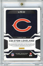 2025 Panini Certified Colston Loveland #FBCCLD Freshman Fabric Auto /249 Rookie RC Football Card