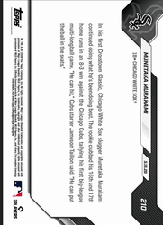 2026 Topps Now Munetaka Murakami #210 Foilfractor 1/1 1st Multi Home Run Game Comes in Rivalry Victory Chicago White Sox Rookie RC Baseball Card