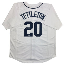 Autographed/Signed Mickey Tettleton Detroit White Baseball Jersey Beckett BAS COA
