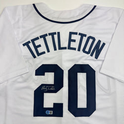 Autographed/Signed Mickey Tettleton Detroit White Baseball Jersey Beckett BAS COA