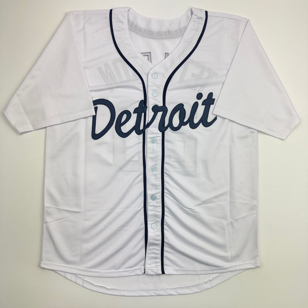 Autographed/Signed Mickey Tettleton Detroit White Baseball Jersey Beckett BAS COA