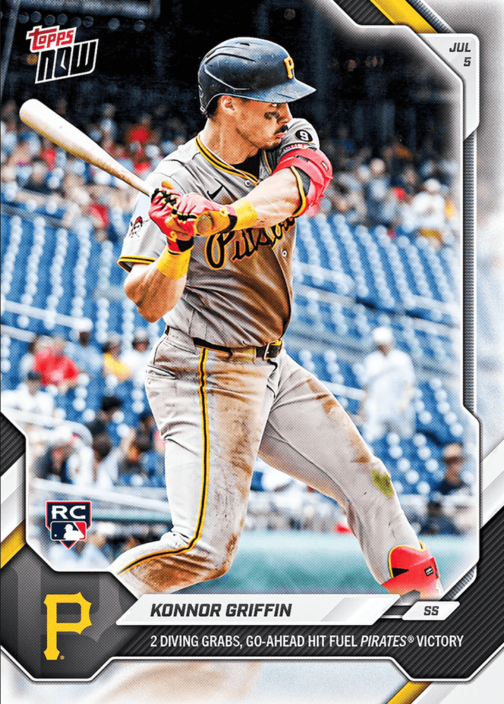 2026 Topps Now Konnor Griffin #417 2 Diving Grabs, Go Ahead Hit Fuel Pirates Win Pittsburgh Pirates Rookie RC Baseball Card (ONLINE ORDER ONLY)
