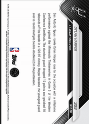 2025 Topps Now Dylan Harper #309 Black Foil /10 Youngest Guard Ever with Multiple Playoff Double Doubles San Antonio Spurs Rookie RC Basketball Card