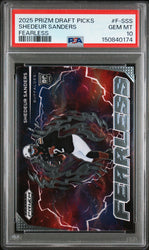 Graded 2025 Panini Prizm Draft Picks Shedeur Sanders #FSSS Fearless Rookie RC Football Card PSA 10 Gem Mint (ONLINE ORDER ONLY)