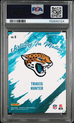 Graded 2025 Panini Rookies & Stars Travis Hunter #8 Artistry in Motion Rookie RC Football Card PSA 9 Mint (ONLINE ORDER ONLY)