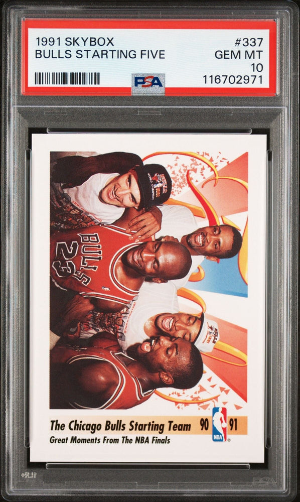 Graded 1991 Skybox Michael Jordan #337 Bulls Starting Five Basketball Card PSA 10 Gem Mint (ONLINE ORDER ONLY)