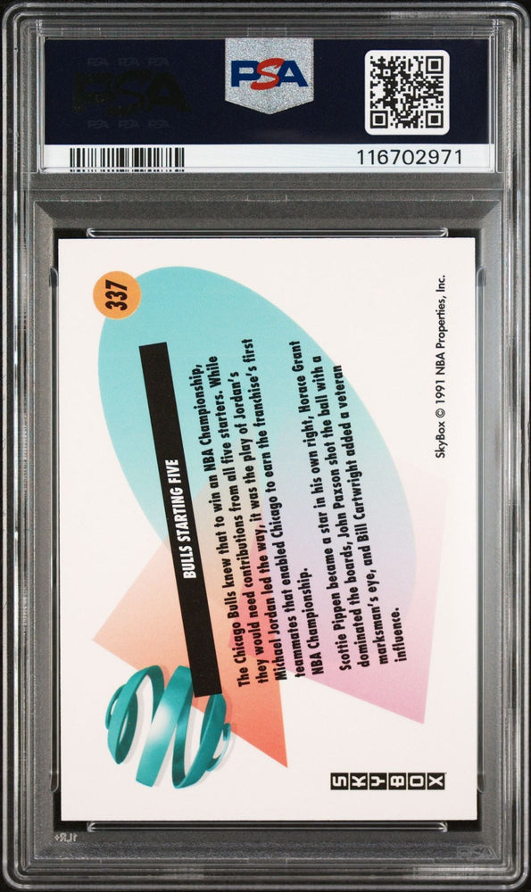 Graded 1991 Skybox Michael Jordan #337 Bulls Starting Five Basketball Card PSA 10 Gem Mint (ONLINE ORDER ONLY)