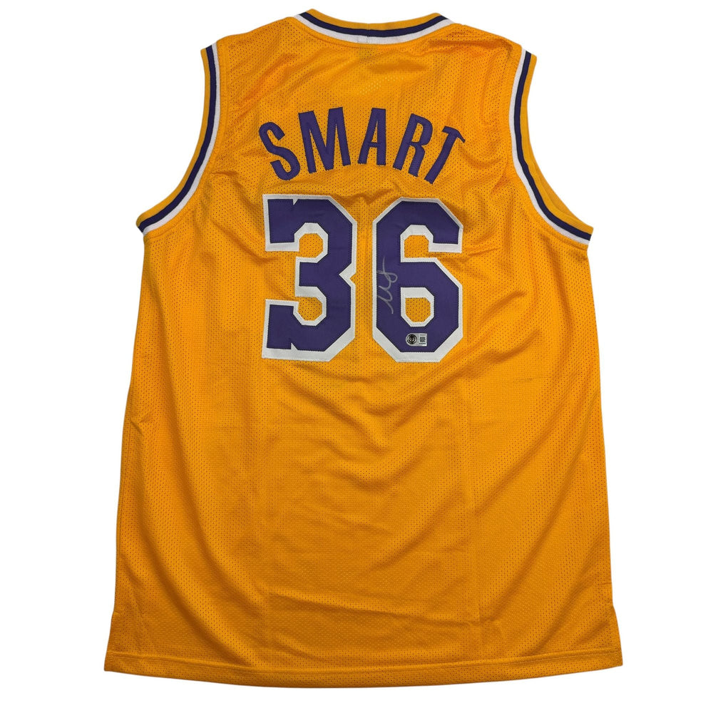 Autographed/Signed Marcus Smart Los Angeles Yellow Basketball Jersey Beckett BAS COA (ONLINE ORDER ONLY)