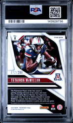 Graded 2025 Panini Prizm Draft Picks Tetairoa McMillan #8 Blue Wave /299 Rookie RC Football Card PSA 10 Gem Mint (ONLINE ORDER ONLY)