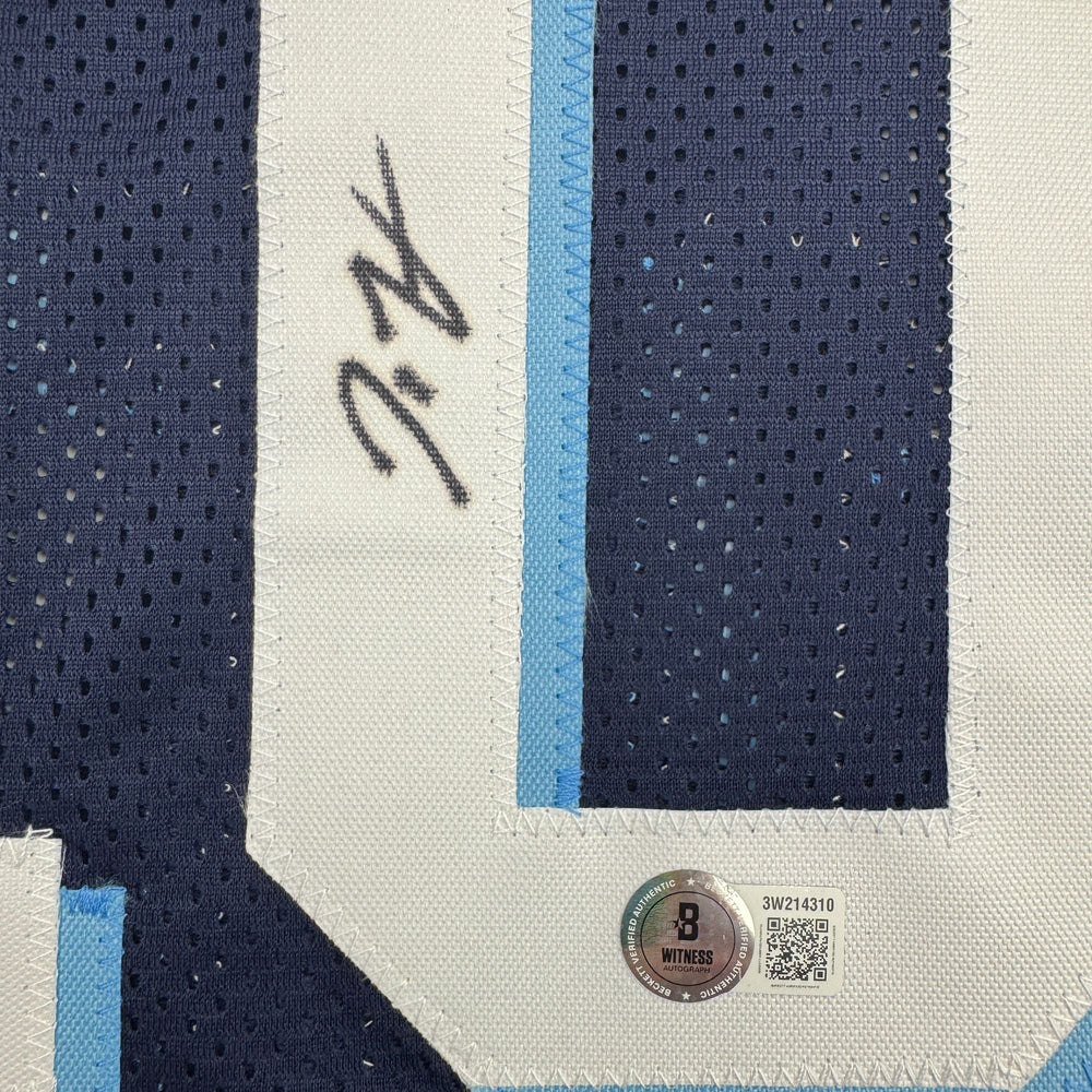 Autographed/Signed Donte DiVincenzo Villanova Blue College Basketball Jersey Beckett BAS COA (ONLINE ORDER ONLY)