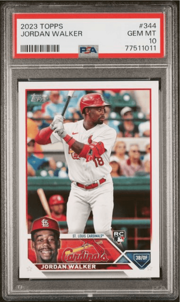 Graded 2023 Topps Jordan Walker #344 Rookie RC Baseball Card PSA 10 Gem Mint (ONLINE ORDER ONLY)
