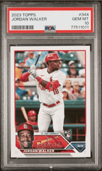 Graded 2023 Topps Jordan Walker #344 Rookie RC Baseball Card PSA 10 Gem Mint (ONLINE ORDER ONLY)