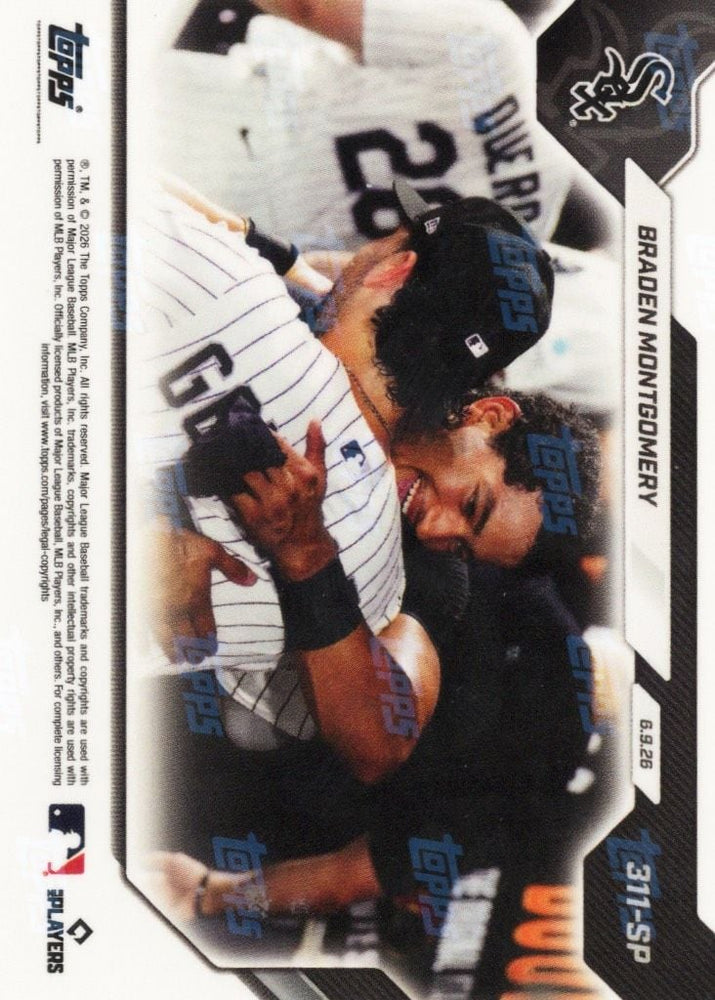 2026 Topps Now Braden Montgomery #311SP 5th in MLB History with Walk Off Home Run in Debut Chicago White Sox Rookie RC Baseball Card (ONLINE ORDER ONLY)