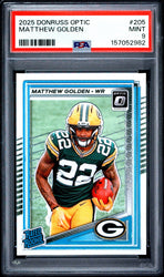 Graded 2025 Panini Donruss Optic Matthew Golden #205 Rookie RC Football Card PSA 9 Mint (ONLINE ORDER ONLY)