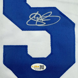 Autographed/Signed Shawn Green Los Angeles White Baseball Jersey JSA COA