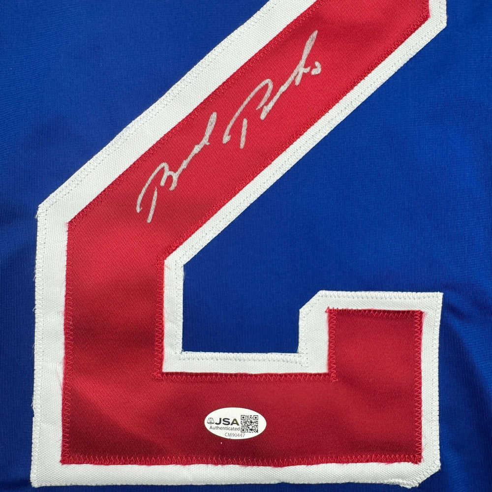 Autographed/Signed Brad Park New York Blue Hockey Jersey JSA COA (ONLINE ORDER ONLY)