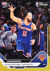 2025 Topps Now Jalen Brunson #340 Gold Foil /50 45 Point Masterpiece Earns 1st Career NBA Title New York Knicks Basketball Card (ONLINE ORDER ONLY)