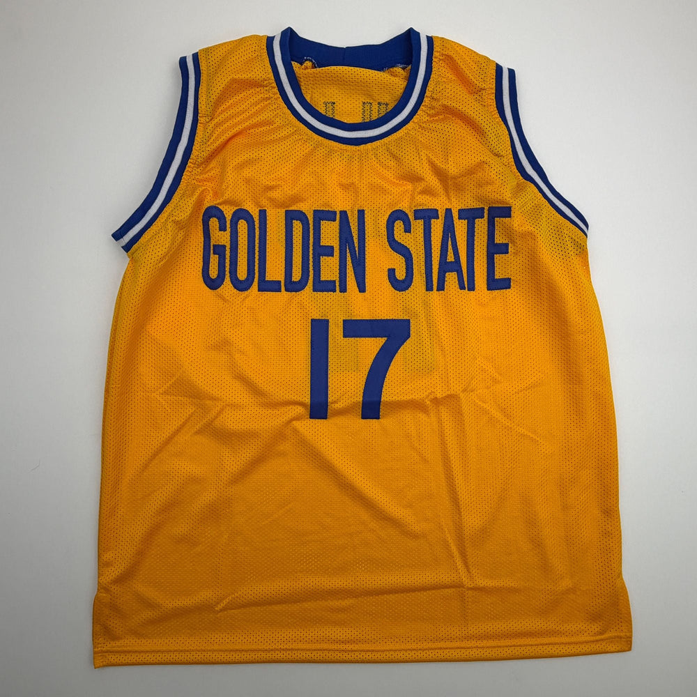 Autographed/Signed Chris Mullin Golden State Yellow Basketball Jersey Beckett BAS COA (ONLINE ORDER ONLY)
