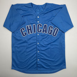 Autographed/Signed Moises Ballesteros Chicago Blue City Connect Baseball Jersey Beckett BAS COA (ONLINE ORDER ONLY)