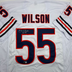 Autographed/Signed Otis Wilson Chicago White Football Jersey Beckett BAS COA (ONLINE ORDER ONLY)