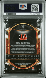 Graded 2020 Panini Select Joe Burrow #46 Die Cut Maroon Prizm Rookie RC Football Card PSA 10 Gem Mint (ONLINE ORDER ONLY)