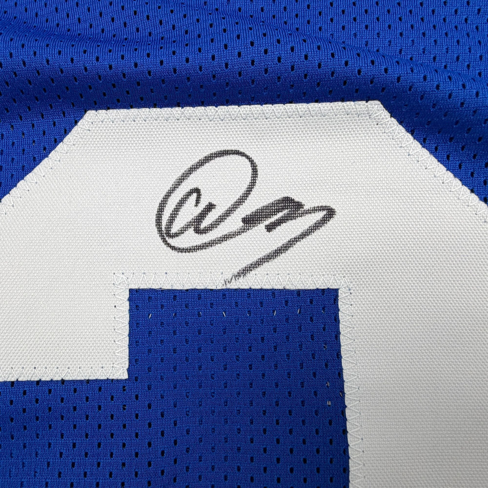 Autographed/Signed Abdul Carter New York #3 Blue Football Jersey Beckett BAS COA (ONLINE ORDER ONLY)