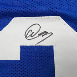 Autographed/Signed Abdul Carter New York #3 Blue Football Jersey Beckett BAS COA (ONLINE ORDER ONLY)