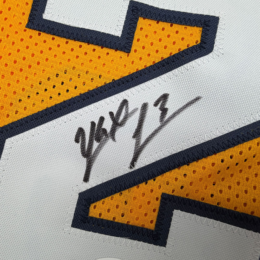 Autographed/Signed Yaxel Lendeborg Michigan Yellow College Basketball Jersey JSA COA