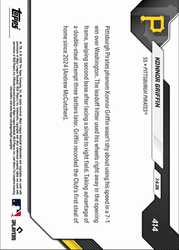 2026 Topps Now Konnor Griffin #414 1st Career Swipe of Home Ignites Pirates Holiday Win Pittsburgh Pirates Rookie RC Baseball Card
