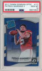 Graded 2017 Panini Donruss Optic Patrick Mahomes #177 Rookie RC Football Card PSA 10 Gem Mint (ONLINE ORDER ONLY)