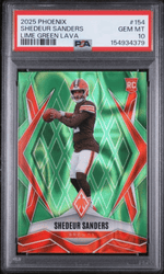 Graded 2025 Panini Phoenix Shedeur Sanders #154 Lime Green Lava /225 Rookie RC Football Card PSA 10 Gem Mint (ONLINE ORDER ONLY)
