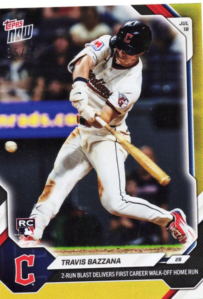 2026 Topps Now Travis Bazzana #462 Gold Foil /50 2 Run Blast Delivers First Career Walk Off Home Run Cleveland Guardians Rookie RC Baseball Card (ONLINE ORDER ONLY)