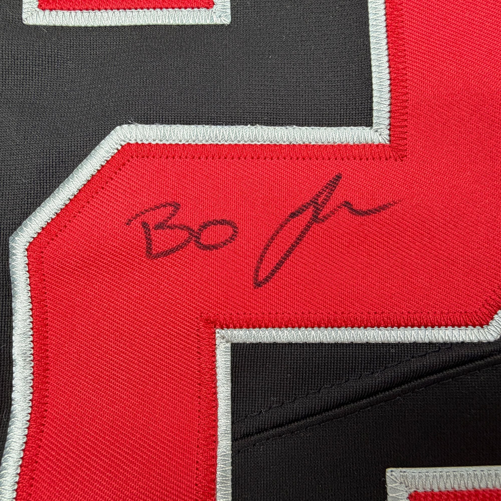 Autographed/Signed Lamar Bo Jackson Ohio State Black College Football Jersey Beckett BAS COA (ONLINE ORDER ONLY)