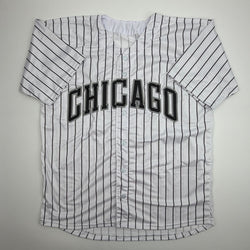 Autographed/Signed Sam Antonacci Chicago Pinstripe Baseball Jersey Beckett BAS COA