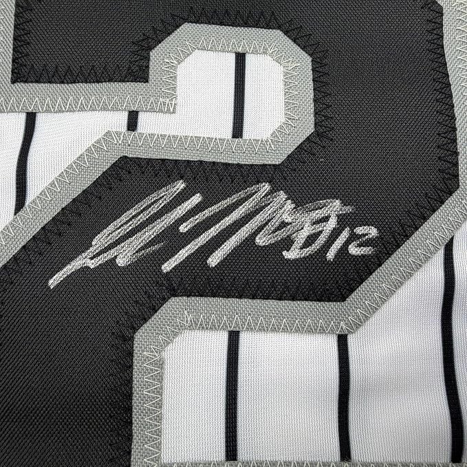 Framed Autographed/Signed Colson Montgomery 35x39 Chicago Pinstripe Baseball Jersey Beckett BAS COA (ONLINE ORDER ONLY)