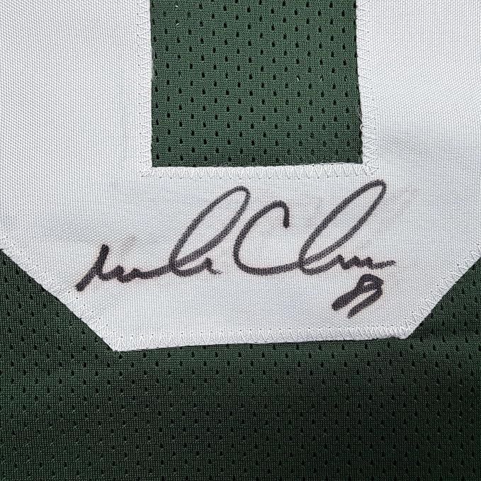 Framed Autographed/Signed Mark Chmura 35x39 Green Bay Green Football Jersey JSA COA (ONLINE ORDER ONLY)