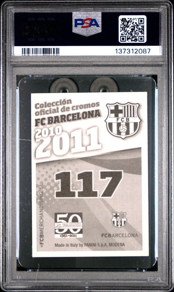 Graded 2010 Panini Lionel Messi #117 FC Barcelona Stickers Soccer Card PSA 7 Near Mint (ONLINE ORDER ONLY)