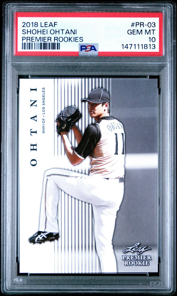 Graded 2018 Leaf Shohei Ohtani #PR-03 Premier Rookies Rookie RC Baseball Card PSA 10 Gem Mint (ONLINE ORDER ONLY)