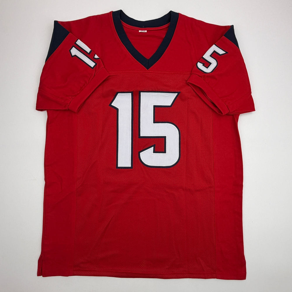 Autographed/Signed Will Fuller Houston Red Football Jersey JSA COA (ONLINE ORDER ONLY)