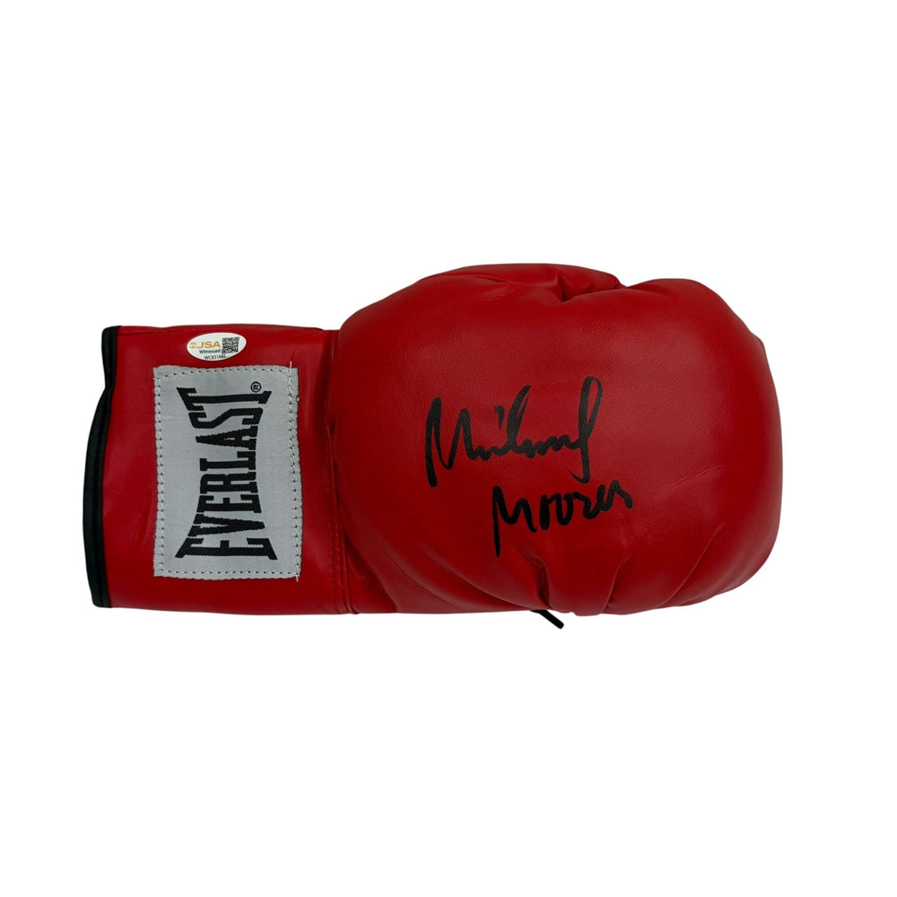 Autographed/Signed Michael Moorer Red Everlast Boxing Glove JSA COA (ONLINE ORDER ONLY)