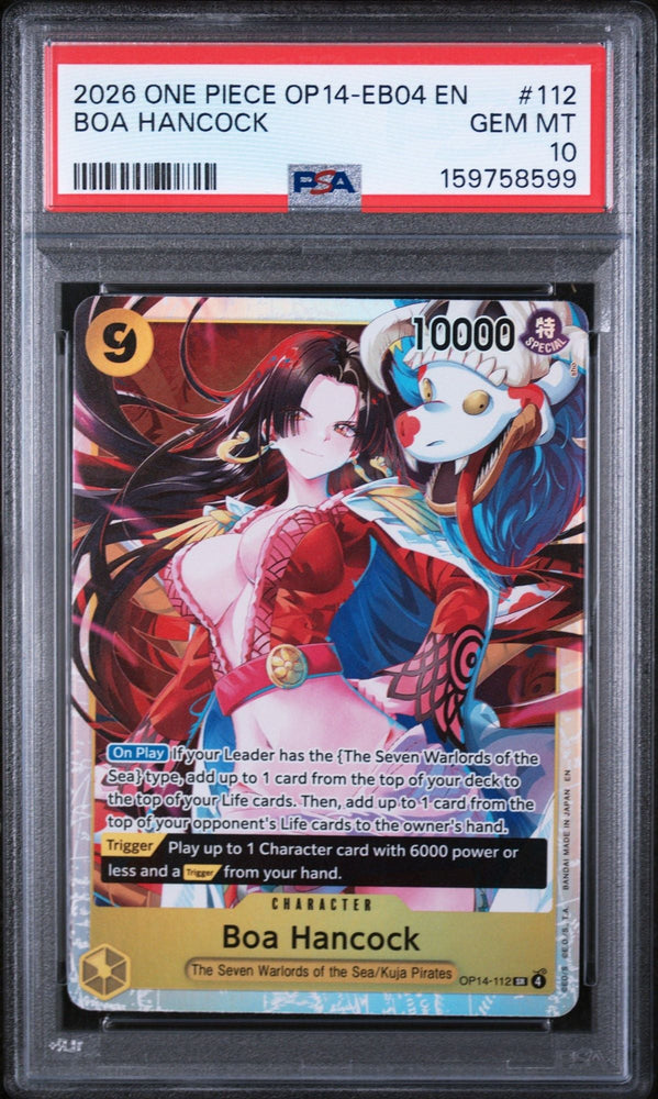 Graded 2026 One Piece Japanese BOA Hancock #112 OP14 The Azure Sea's Seven Trading Card Game PSA 10 Gem Mint (ONLINE ORDER ONLY)