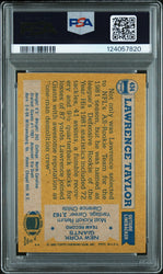 Graded 1982 Topps Lawrence Taylor #434 Rookie RC Signed Football Card PSA 7 Card - Auto Grade Authentic