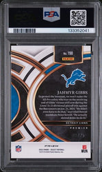 Graded 2023 Panini Select Jahmyr Gibbs #198 1/25 Blue Disco Prizm Rookie RC Football Card PSA 9 Mint