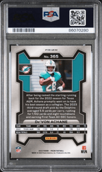 Graded 2023 Panini Prizm Devon Achane #365 Lazer Rookie RC Football Card PSA 10 Gem Mint