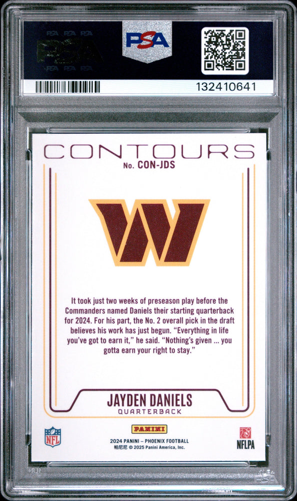 Graded 2024 Panini Phoenix Jayden Daniels #CONJDS Contours Rookie RC Football Card PSA 10 Gem Mint