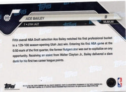 2025 Topps Now Ace Bailey #9 Gold Foil /50 Utah Jazz Rookie RC Basketball Card