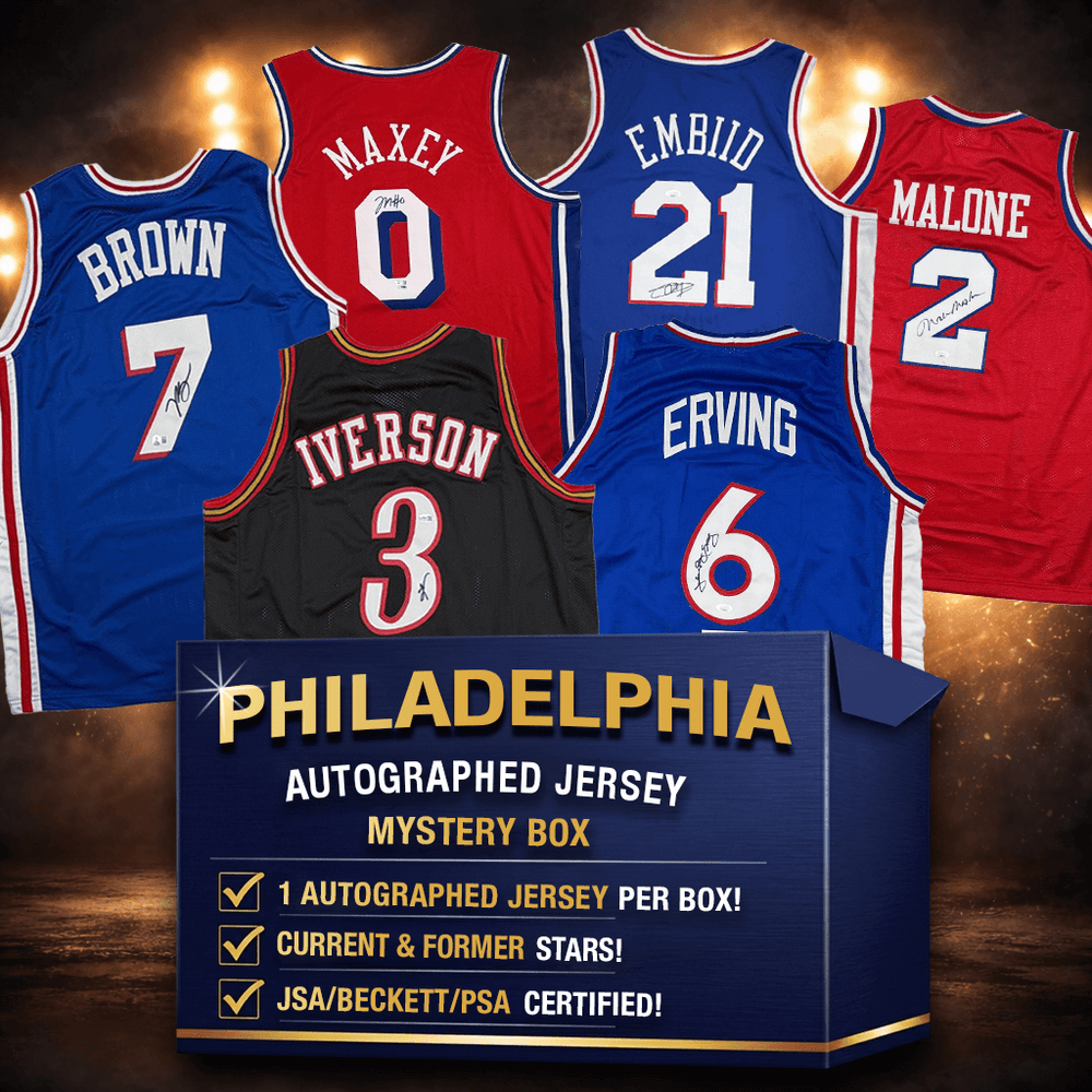Autographed/Signed Philadelphia Basketball Jersey Mystery Box with PSA JSA or Beckett COA (ONLINE ORDER ONLY)