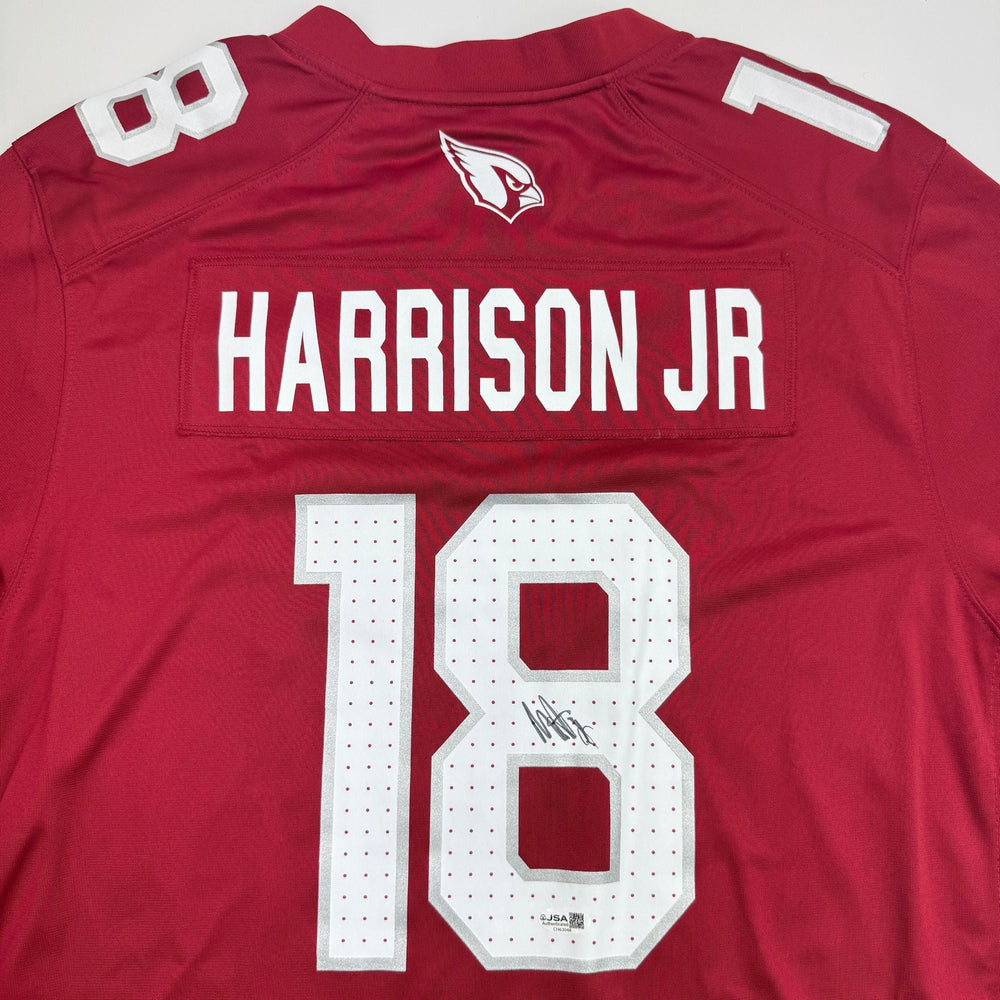 Autographed/Signed Marvin Harrison Jr. Arizona Cardinals Red Authentic Football Jersey Beckett BAS COA (ONLINE ORDER ONLY)